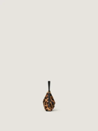 Nano Voyou Bag i skinn med ponyeffekt og leopardmønster