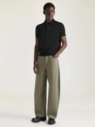 Polo i bomull med grosgrain-detaljer