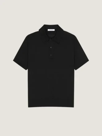 Polo i bomull med grosgrain-detaljer