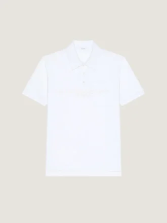 Polo i bomull og silke med Givenchy Paris-jacquard