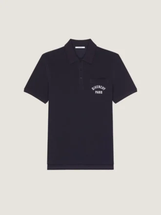 Polo i piké-bomull med Givenchy Paris-broderi