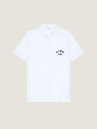 Polo i piké-bomull med Givenchy Paris-broderi