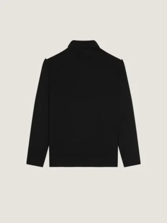 Polo i ull med grosgrain-detaljer