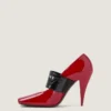 Pumps i lakkskinn med skåret, firkantet Givenchy-bånd Pumps i lakkskinn med skåret, firkantet Givenchy-bånd
