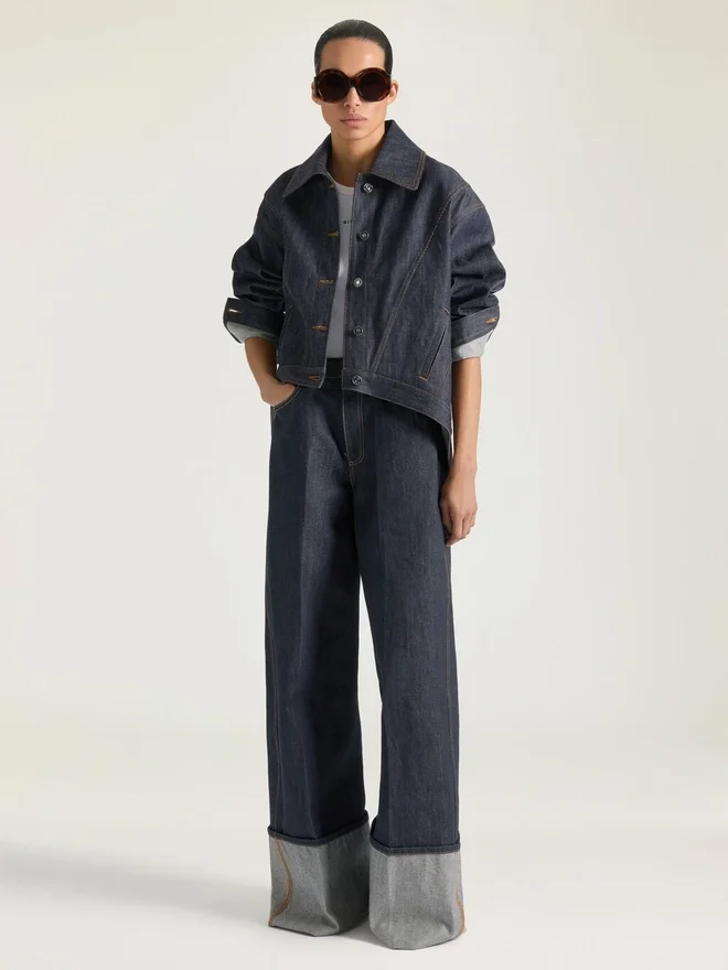 Rå jeans med oppbrett Rå jeans med oppbrett