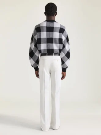 Rutete genser i ull med brodert Givenchy Paris