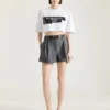 Shorts med doble plisseringer i ull Shorts med doble plisseringer i ull
