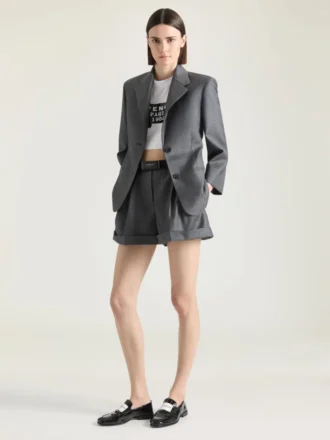 Shorts med doble plisseringer i ull Shorts med doble plisseringer i ull