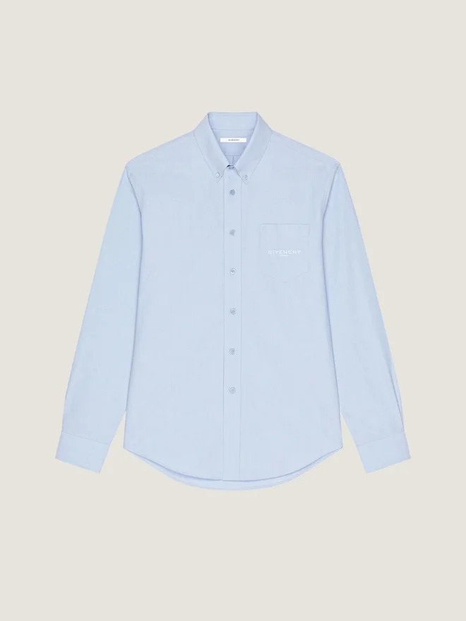 Skjorte i bomulls-oxford med Givenchy Paris-jacquard Skjorte i bomulls-oxford med Givenchy Paris-jacquard