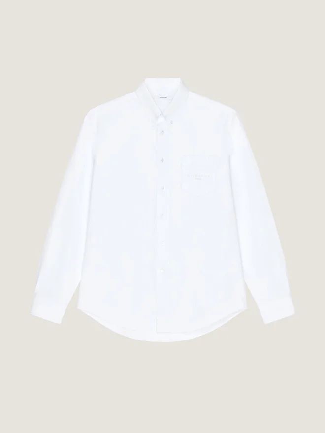 Skjorte i bomulls-oxford med Givenchy Paris-jacquard Skjorte i bomulls-oxford med Givenchy Paris-jacquard