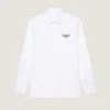 skjorte i bomullspoplin med brodert Givenchy-stempel