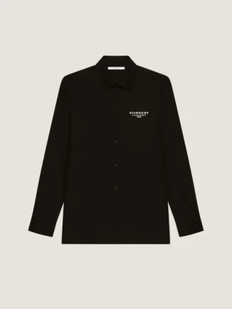 skjorte i bomullspoplin med brodert Givenchy-stempel