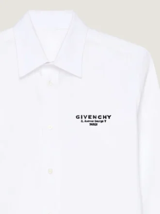 skjorte i bomullspoplin med brodert Givenchy-stempel
