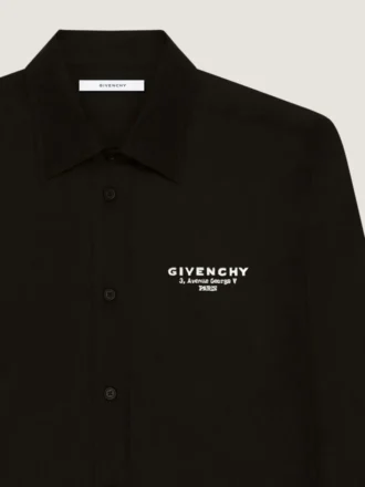 skjorte i bomullspoplin med brodert Givenchy-stempel