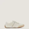 Slanke sneakers i malt mesh og semsket skinn