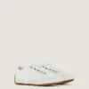 Slanke sneakers i mesh og semsket skinn