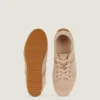 Slanke sneakers i mesh og semsket skinn