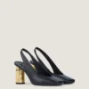 Slingback-sko i skinn