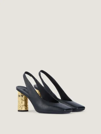 Slingback-sko i skinn