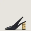 Slingback-sko i skinn