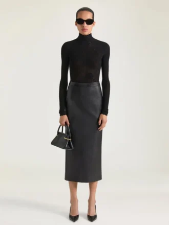 Spikete slingbacks i skinn