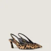 Spiky slingbacks i ponyeffekt-lær med leopardmønster Spiky slingbacks i ponyeffekt-lær med leopardmønster