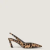 Spiky slingbacks i ponyeffekt-lær med leopardmønster Spiky slingbacks i ponyeffekt-lær med leopardmønster