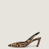 Spiky slingbacks i ponyeffekt-lær med leopardmønster Spiky slingbacks i ponyeffekt-lær med leopardmønster