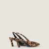 Spiky slingbacks i ponyeffekt-lær med leopardmønster Spiky slingbacks i ponyeffekt-lær med leopardmønster