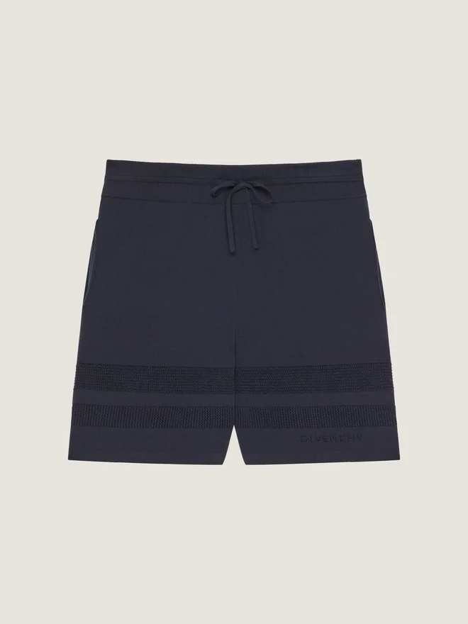 Strikkede shorts med mesh-detaljer Strikkede shorts med mesh-detaljer