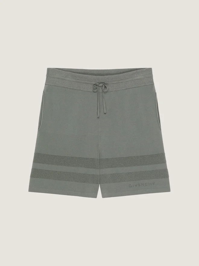 Strikkede shorts med mesh-detaljer Strikkede shorts med mesh-detaljer