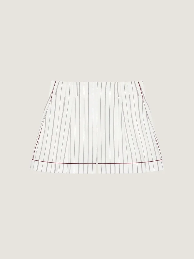 Stripete shorts i bomull og silke Stripete shorts i bomull og silke