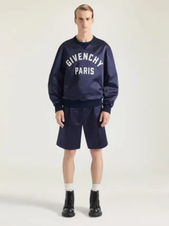 Sweatshirt i sateng med Givenchy Paris-broderi