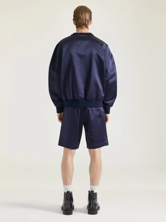 Sweatshirt i sateng med Givenchy Paris-broderi Sweatshirt i sateng med Givenchy Paris-broderi