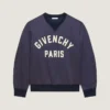 Sweatshirt i sateng med Givenchy Paris-broderi Sweatshirt i sateng med Givenchy Paris-broderi