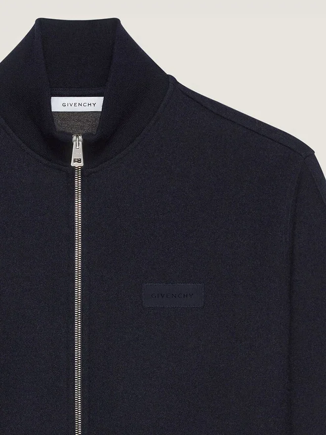 Sweatshirt med glidelås i ull og kashmir med Givenchy-merke Sweatshirt med glidelås i ull og kashmir med Givenchy-merke