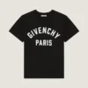 T-skjorte i bomull med Givenchy Paris-broderi T-skjorte i bomull med Givenchy Paris-broderi