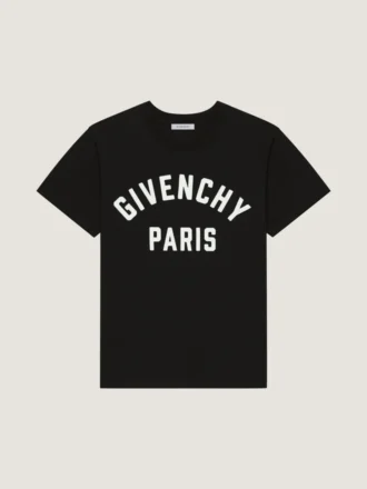 T-skjorte i bomull med Givenchy Paris-broderi