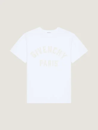 T-skjorte i bomull med Givenchy Paris-broderi