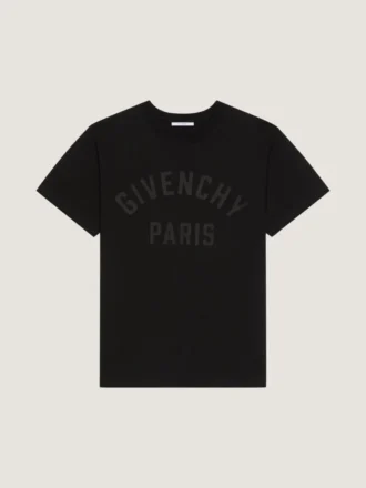 T-skjorte i bomull med Givenchy Paris-broderi