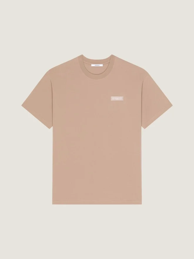 T-skjorte i bomull med Givenchy Paris Gros Grain T-skjorte i bomull med Givenchy Paris Gros Grain