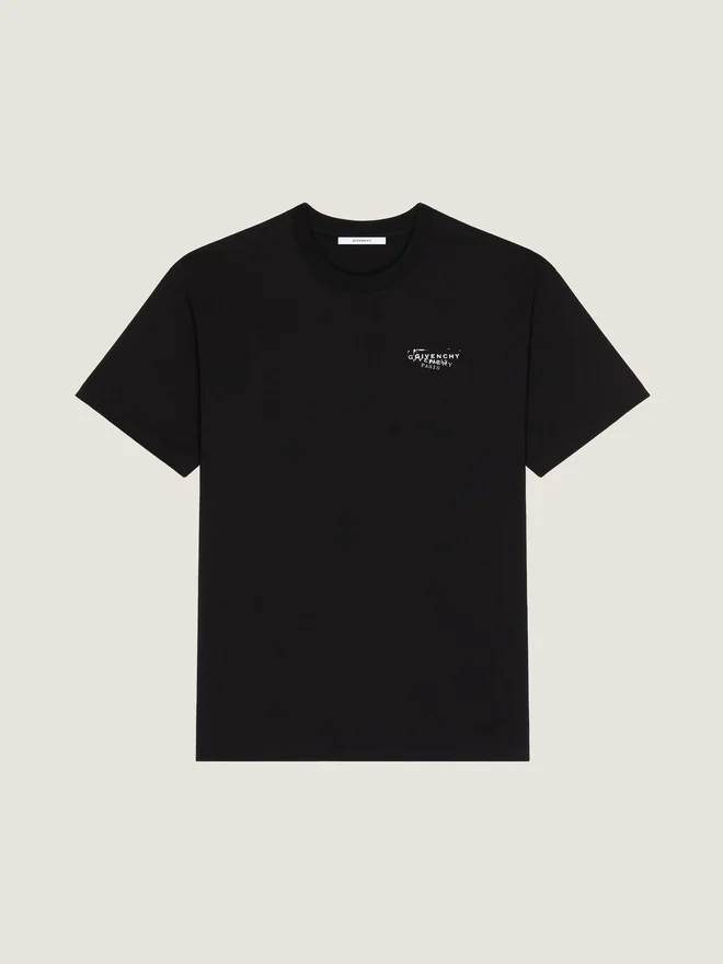 T-skjorte i bomull med Givenchy-stempelprint T-skjorte i bomull med Givenchy-stempelprint