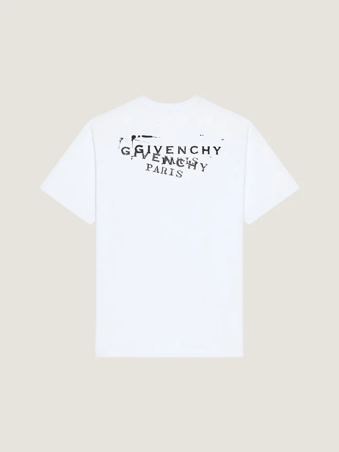 T-skjorte i bomull med Givenchy-stempelprint T-skjorte i bomull med Givenchy-stempelprint