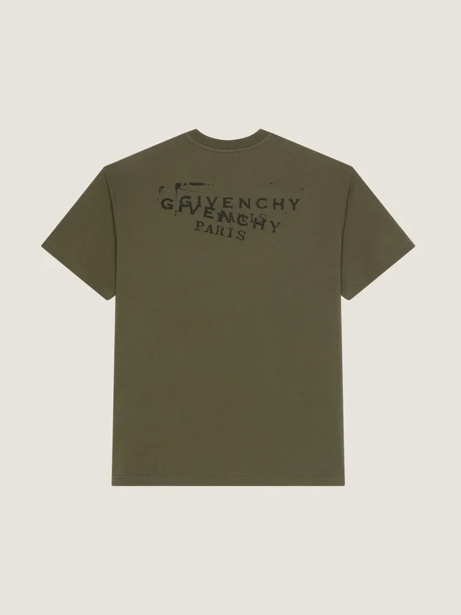 T-skjorte i bomull med Givenchy-stempelprint T-skjorte i bomull med Givenchy-stempelprint