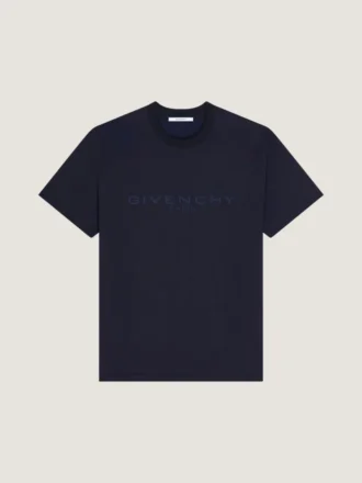 T-skjorte i bomull og silke med Givenchy Paris-jacquard