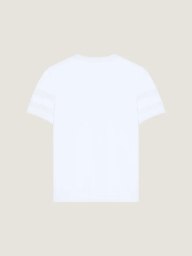 T-skjorte i bomullstrikk med Givenchy Paris-jacquard T-skjorte i bomullstrikk med Givenchy Paris-jacquard