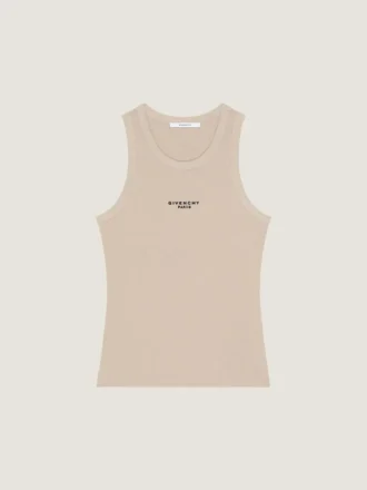 Tank-top med Slim Fit-passform i bomull med Givenchy Paris-trykk