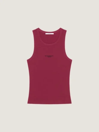 Tank-top med Slim Fit-passform i bomull med Givenchy Paris-trykk