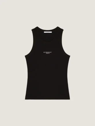 Tank-top med Slim Fit-passform i bomull med Givenchy Paris-trykk