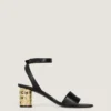 Tape-hæl sandaler i skinn Tape-hæl sandaler i skinn